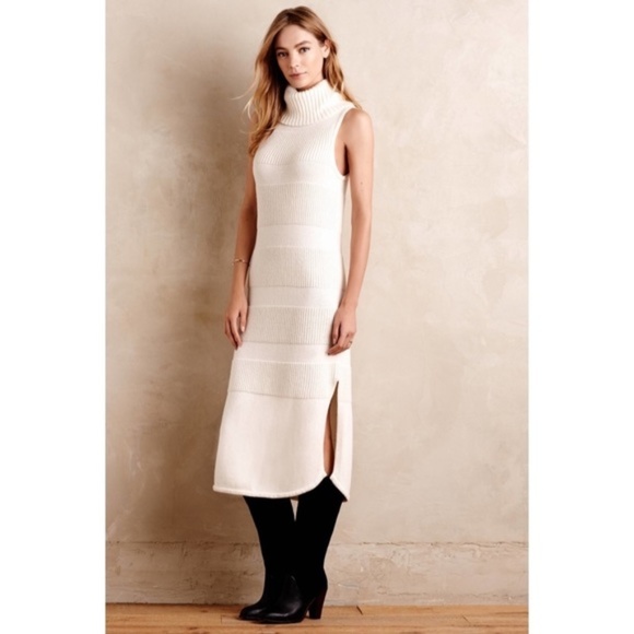 Anthropologie Dresses & Skirts - Anthropologie: Moth Cream Turtleneck Sweater Dress